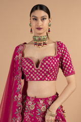 Mini flower embroidered pink lehenga setDSC05126 2